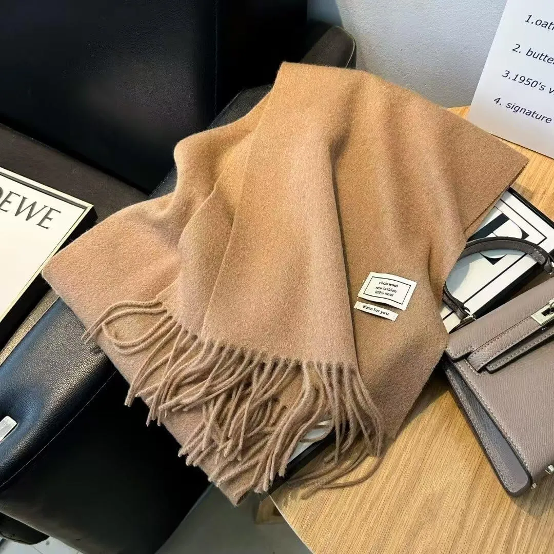 100 Australian Wool Scarf Knitted Soft Warm Neckwear for Women and Men