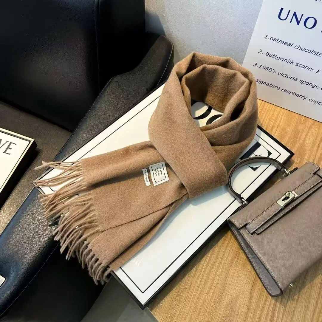 100 Australian Wool Scarf Knitted Soft Warm Neckwear for Women and Men