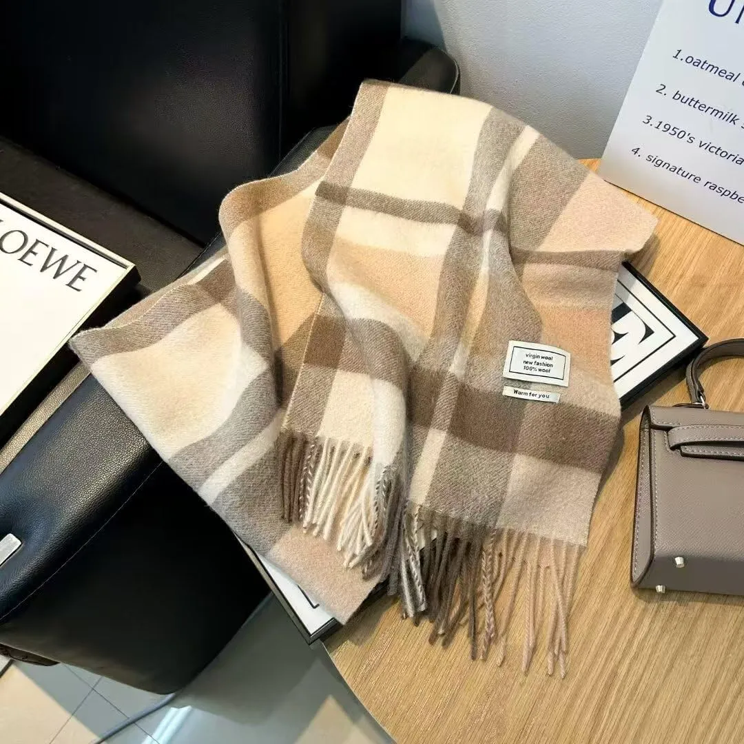 100 Australian Wool Scarf Knitted Soft Warm Neckwear for Women and Men