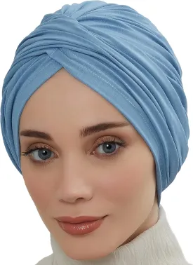 Aisha's Design Instant Turban Plain Cotton Scarf Head Wrap Lightweight Hat Bonnet Cap for Women