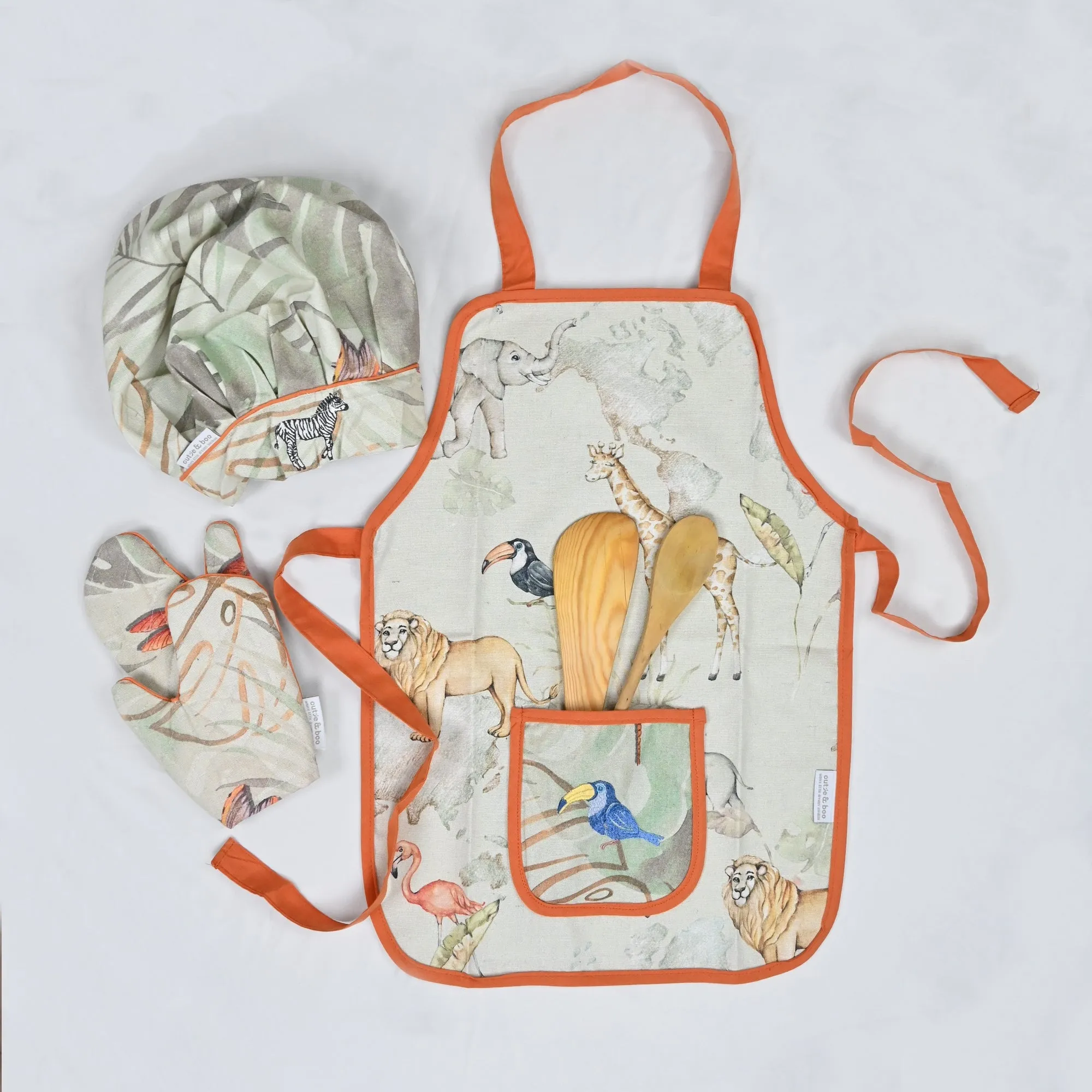 Baby It's Wild World - Apron Set (Apron   Cap   Glove)