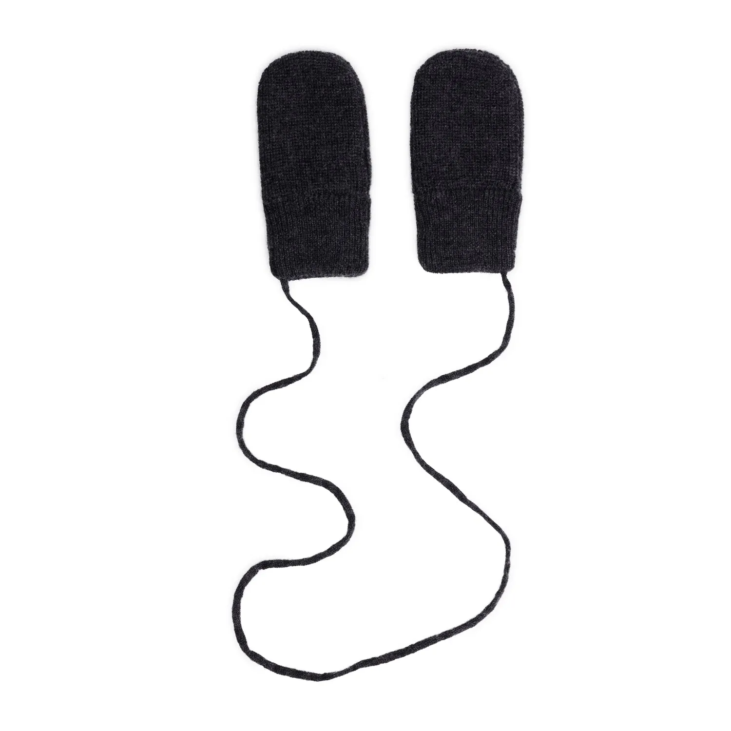 Baby Knitted Mittens, Nearly Black Melange