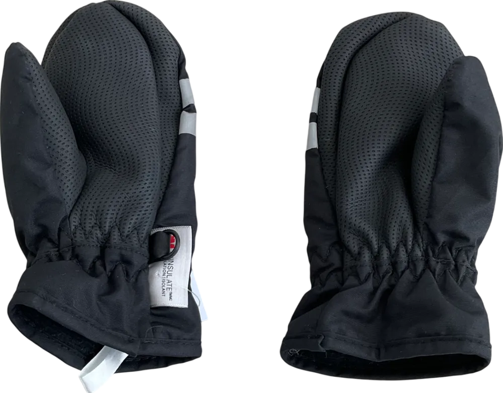 Black Thinsulate Ski Mittens 4 Years