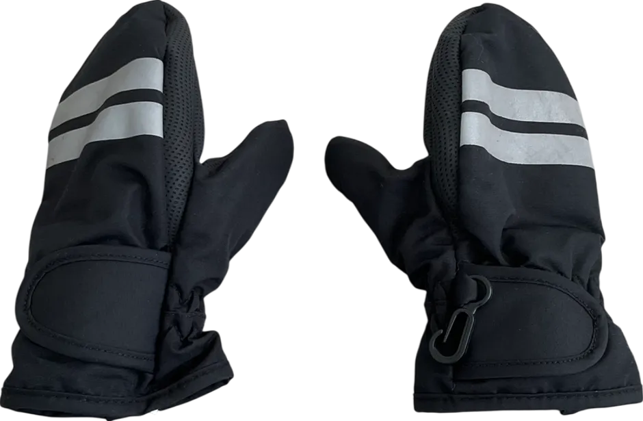 Black Thinsulate Ski Mittens 4 Years