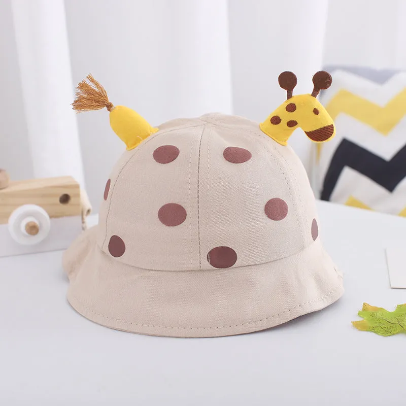 Boys and girls spring autumn children's sun hat cute giraffe doll decorated hat