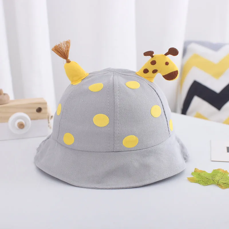 Boys and girls spring autumn children's sun hat cute giraffe doll decorated hat