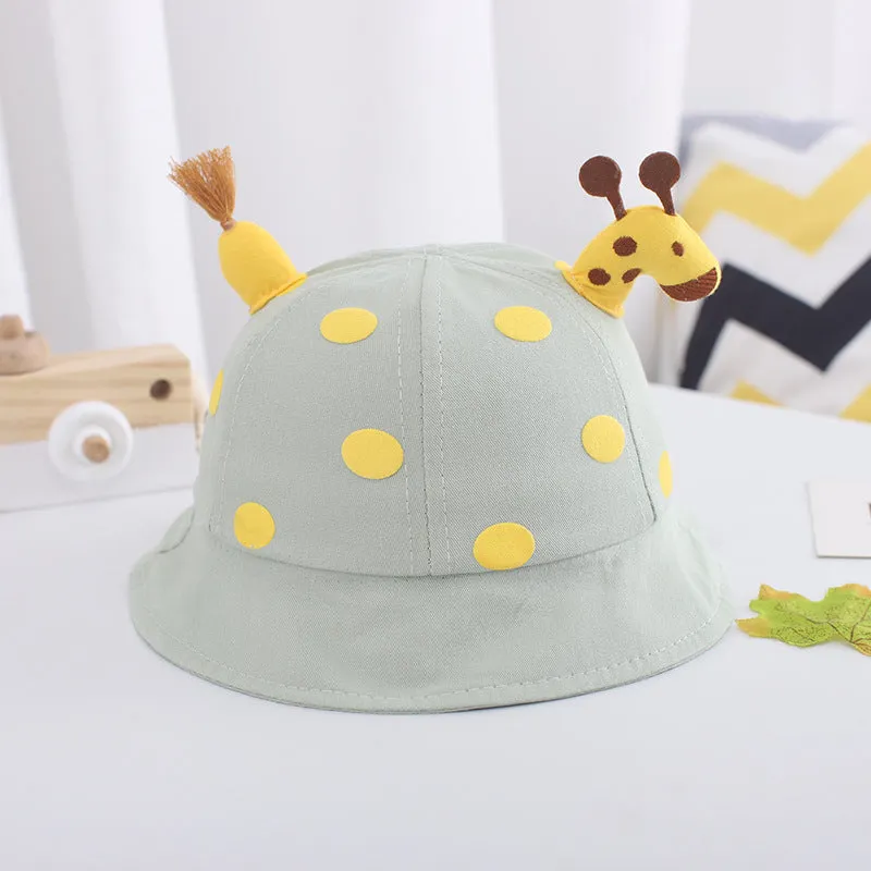 Boys and girls spring autumn children's sun hat cute giraffe doll decorated hat