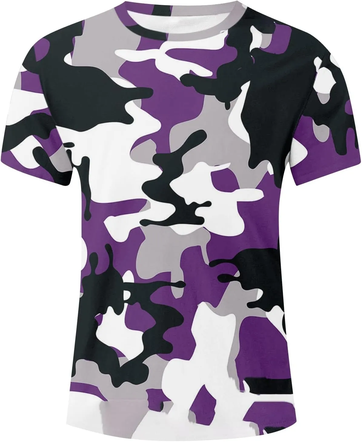 Casual Summer Camouflage Short Sleeve Shirt Plus Size Outdoor Fashion Tees Trendy Blouse T Shirt