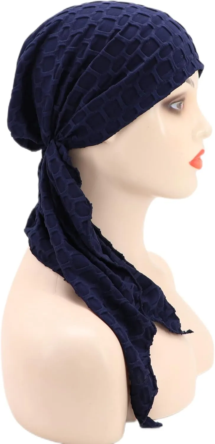 Coolwife Womens Chemo Cancer Turbans Cap Pre-Tied Hair Cover Wrap Hats Sleep Scarf Headwrap