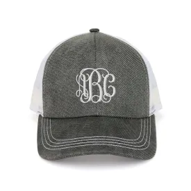 Customized Monogram Deluxe Waxed Cotton Trucker Cap