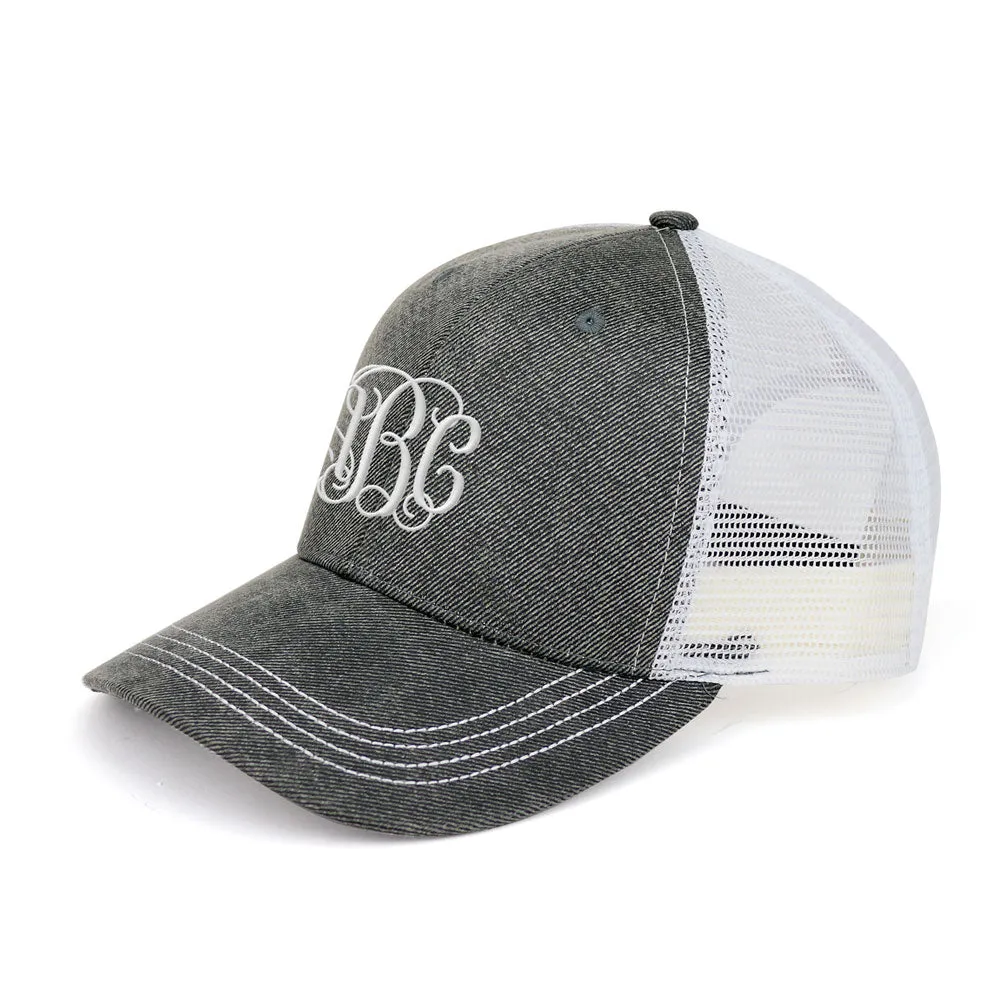 Customized Monogram Deluxe Waxed Cotton Trucker Cap