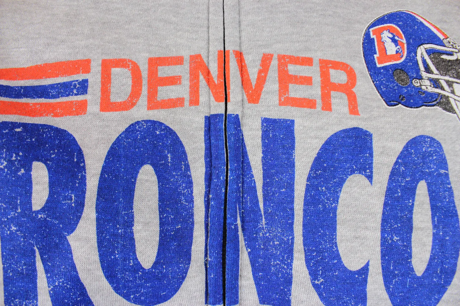 Denver Broncos NFL Football Men's Across the Middle Fleece Hoodie, Grey