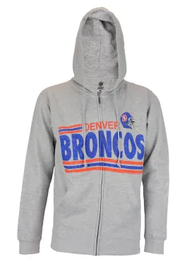 Denver Broncos NFL Football Men's Across the Middle Fleece Hoodie, Grey