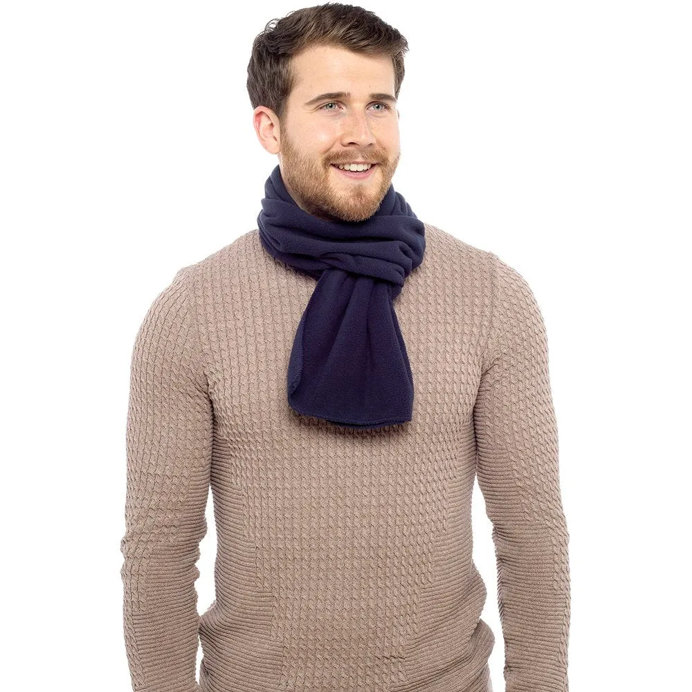 FLOSO Mens Plain Thermal Polar Fleece Winter/Ski Scarf