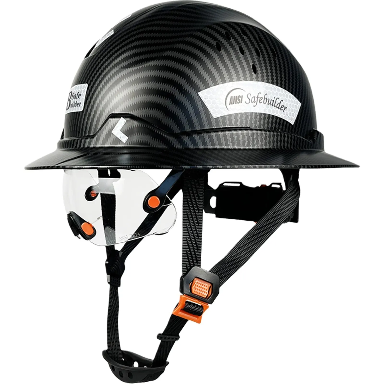 Full Brim Hard Hat With Visor For Engineer Construction