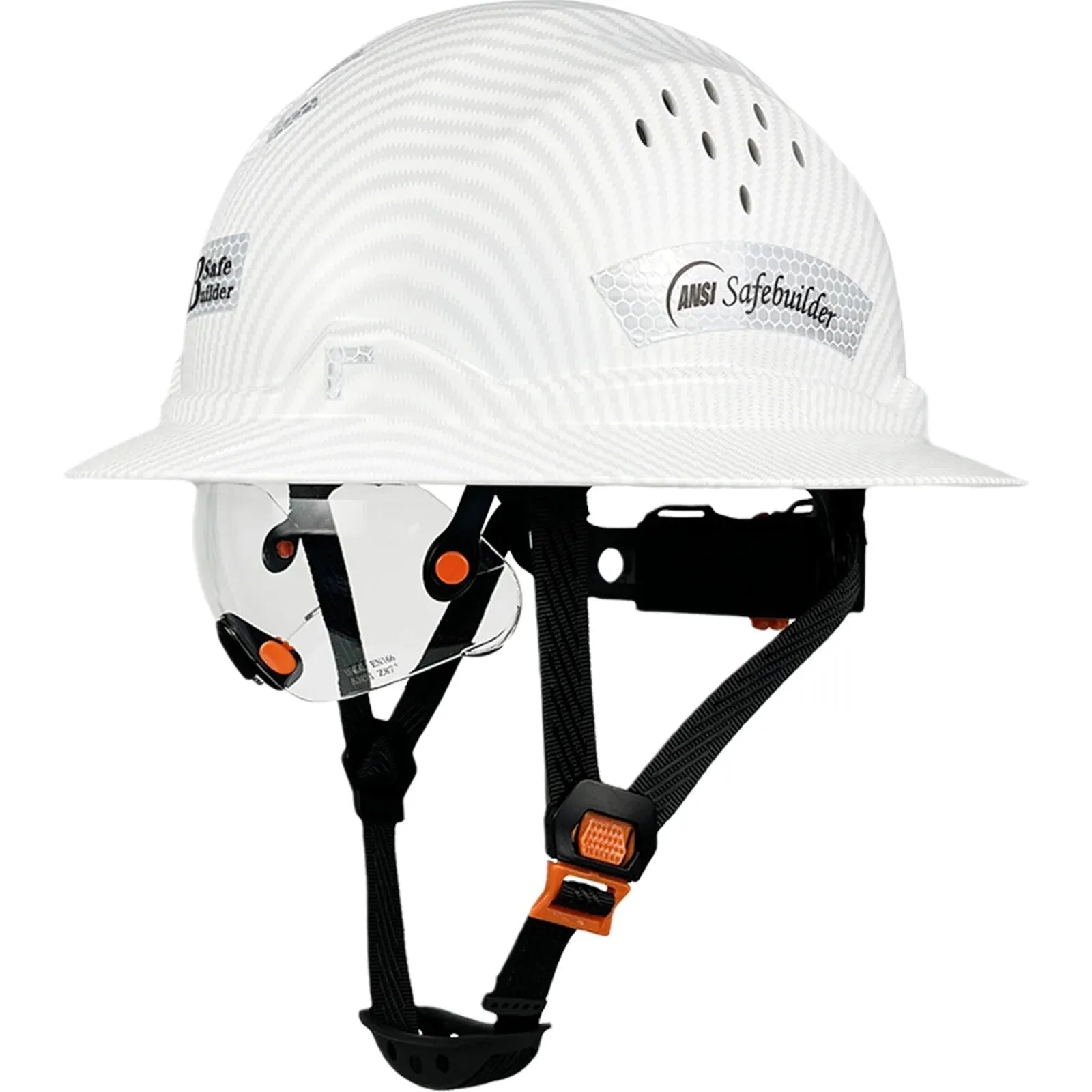 Full Brim Hard Hat With Visor For Engineer Construction