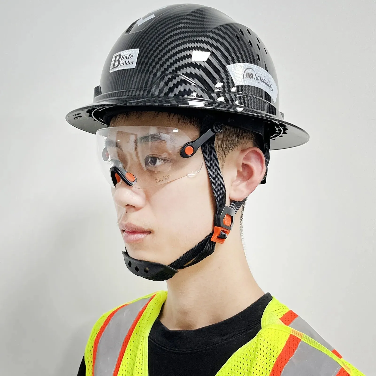 Full Brim Hard Hat With Visor For Engineer Construction