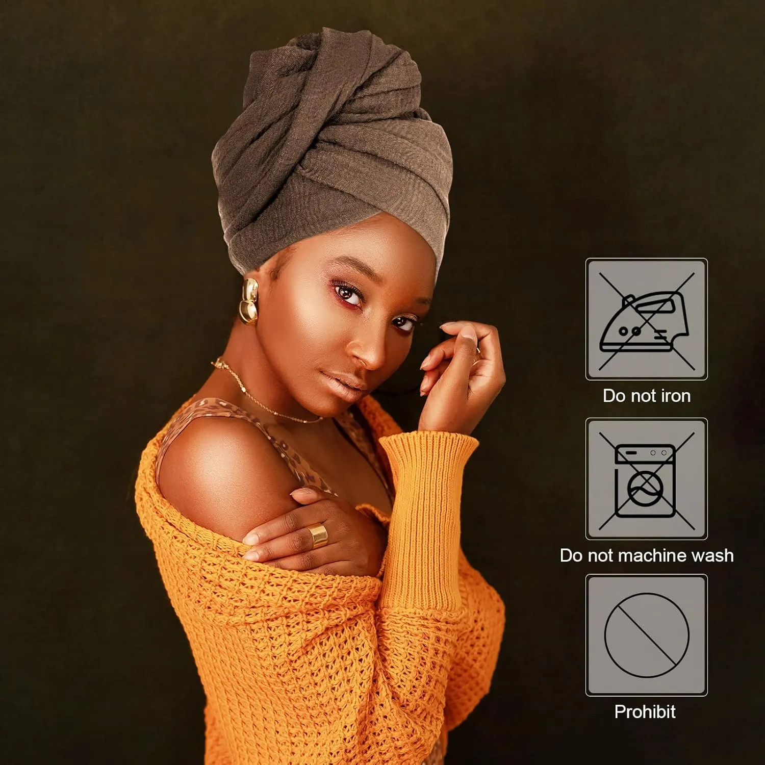 Geyoga 9 Pieces Head Wraps for Black Women Turban Head Wrap Scarf Soft Long Scarves Turban Wrap for African Women