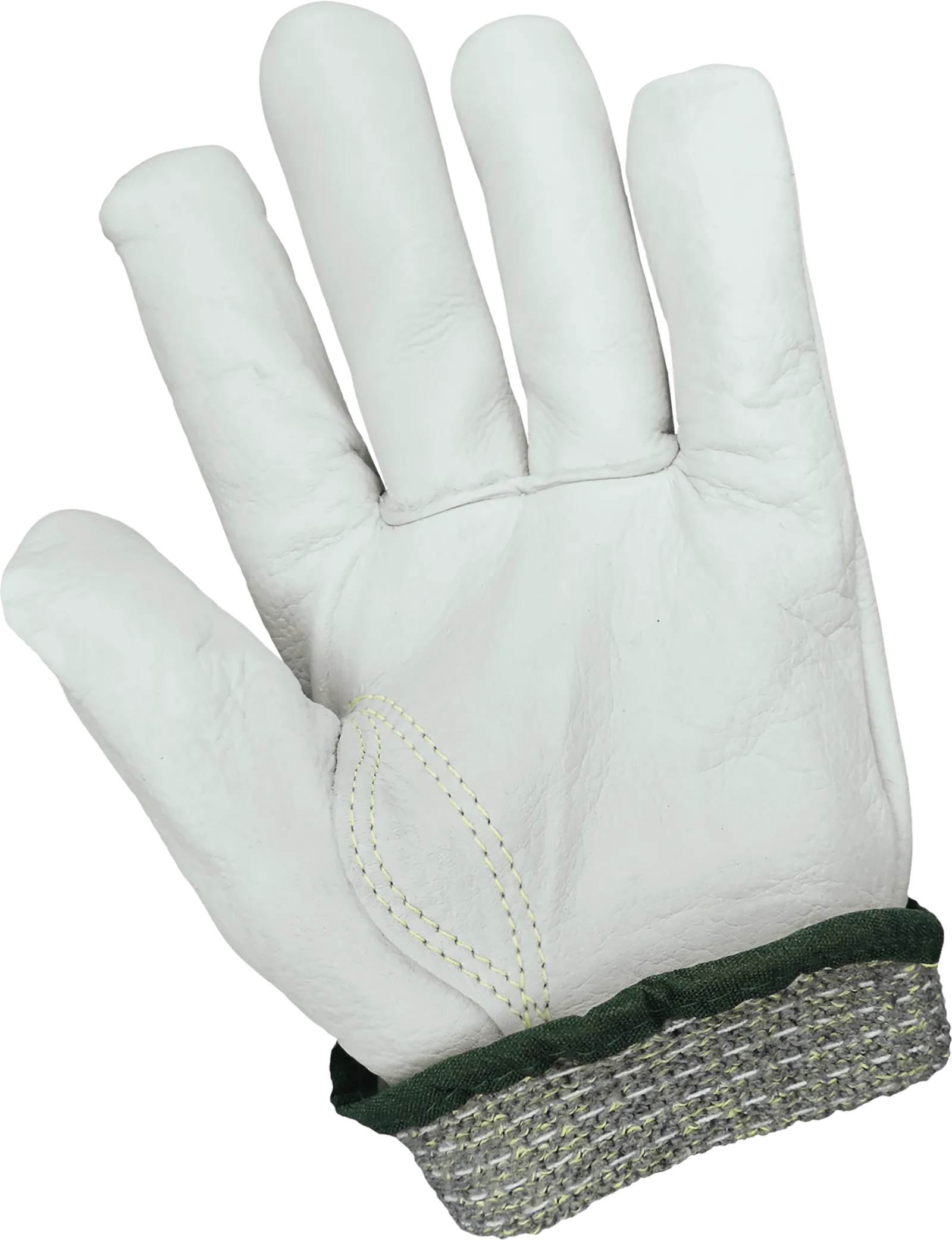 Global Glove Heat Resistant Leather Drivers Style Gloves - Beige/Gray
