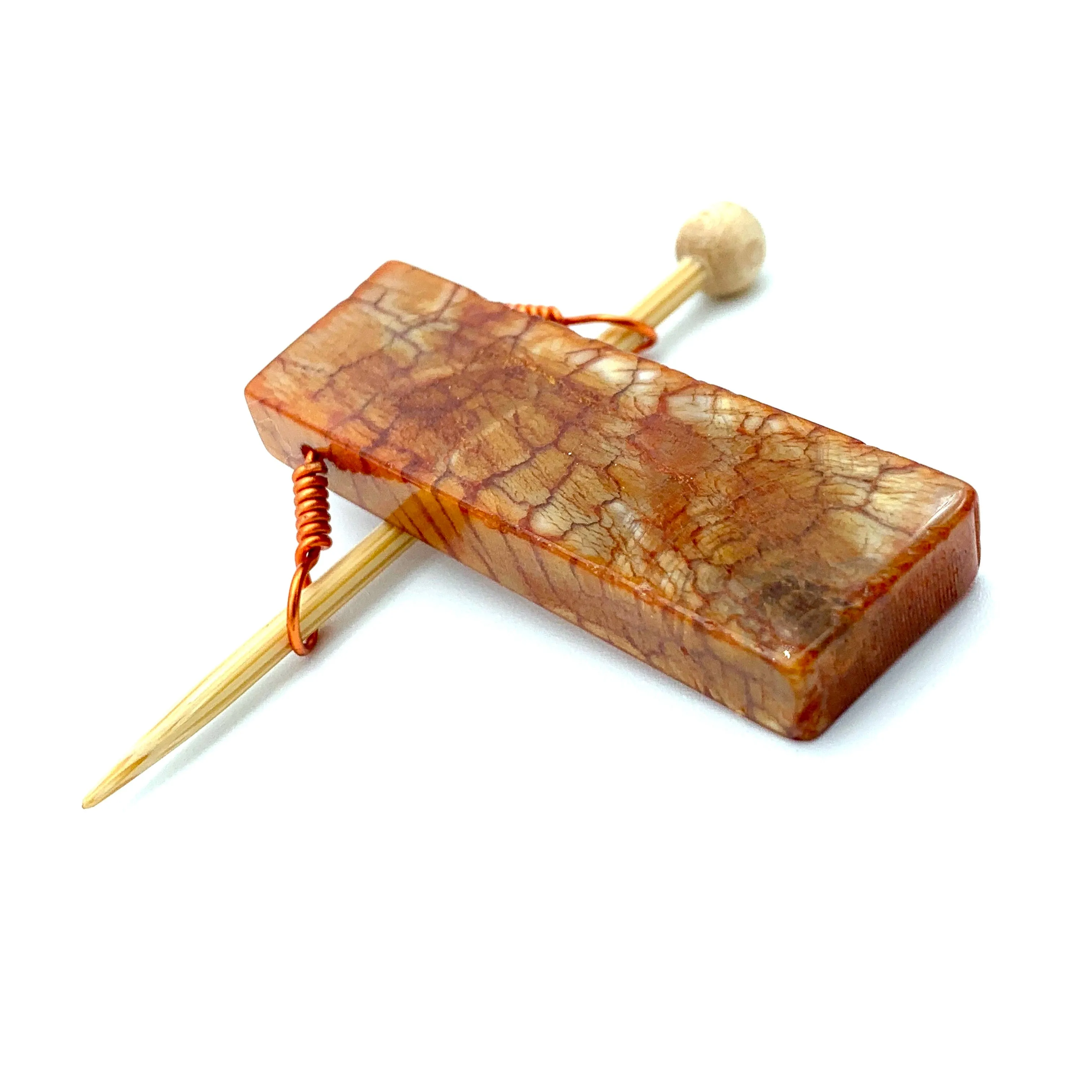 Handmade Natural Stone Shawl Pin ~ Agate Column C