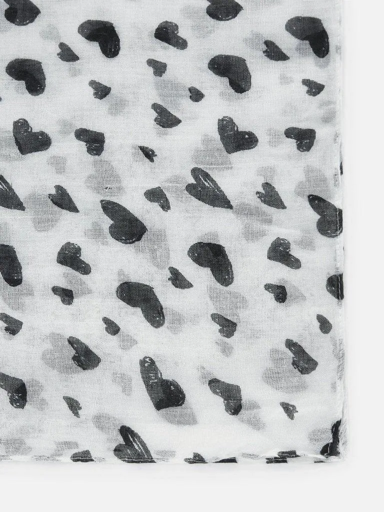 Heart Pattern Light Weight Scarf