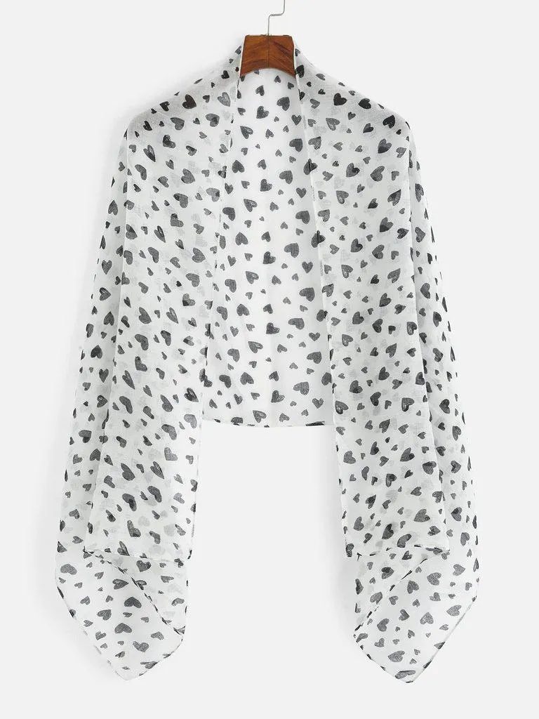 Heart Pattern Light Weight Scarf