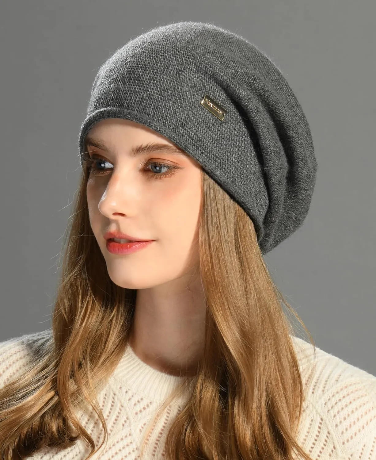 jaxmonoy Slouchy Knit Beanie Hat for Women Winter Soft Warm Ladies Laightweight Slouch Knitted Skull Beanies Cap