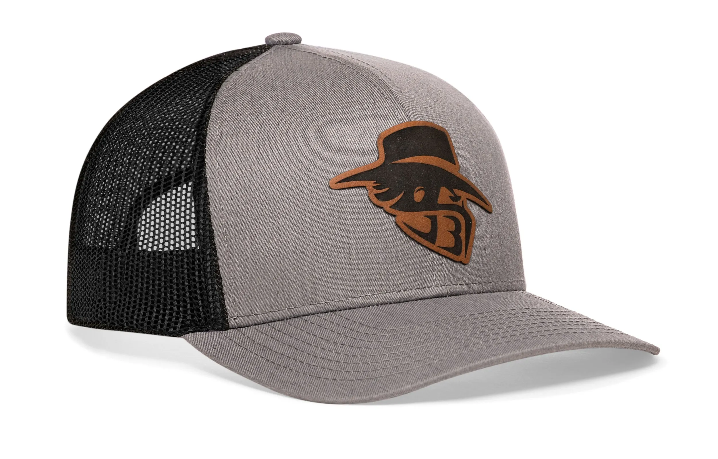 JBR Logo  |  Gray Black Poly Leather Snapback