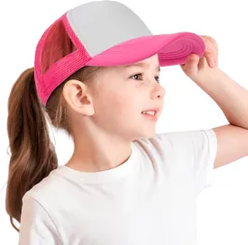 Kids Mesh Baseball-Cap Sun-Protection Adjustable Boys Girls Pink Trucker-Cap