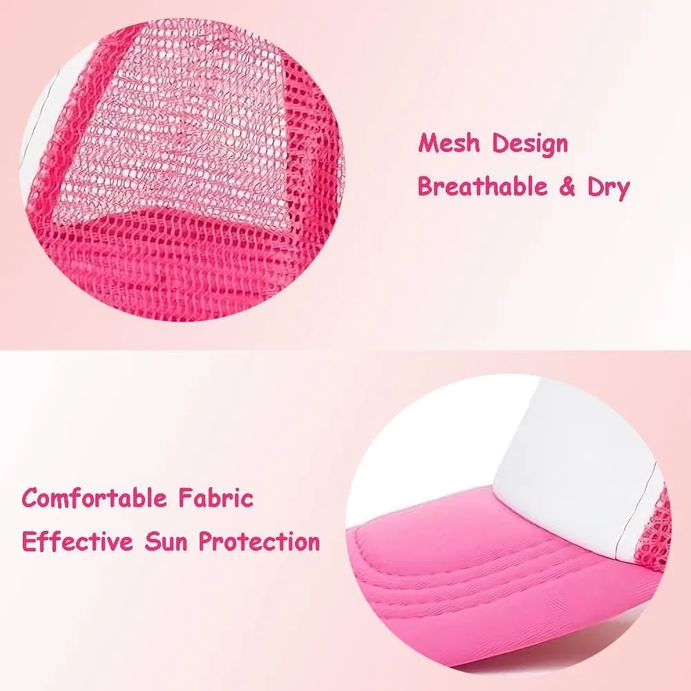 Kids Mesh Baseball-Cap Sun-Protection Adjustable Boys Girls Pink Trucker-Cap