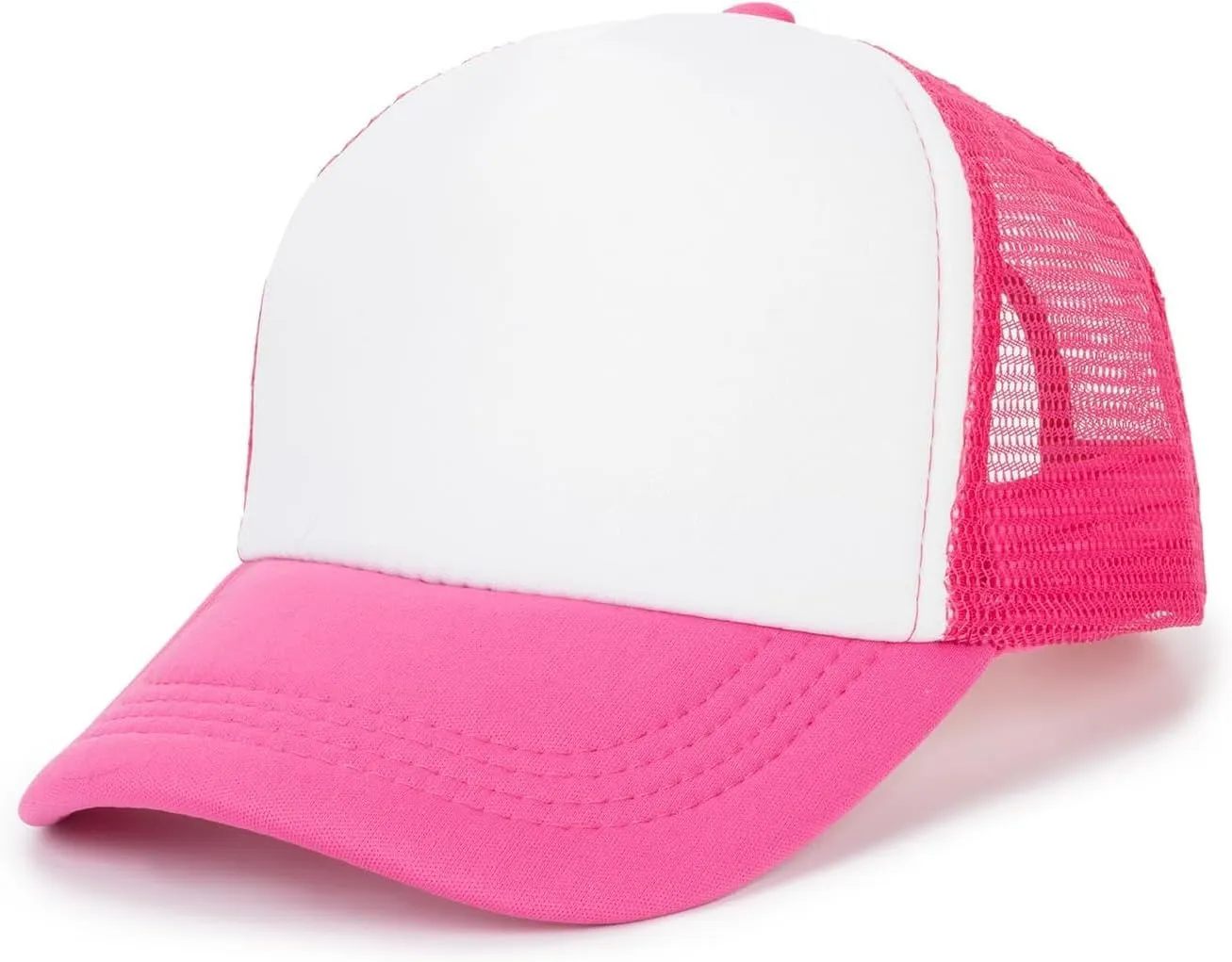 Kids Mesh Baseball-Cap Sun-Protection Adjustable Boys Girls Pink Trucker-Cap