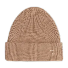 Knitted Beanie, Biscuit