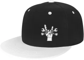 Mechanic Wrenches Hat Funny Snapback Flat Brim Bill Hip Hop Baseball Cap Women Men Gift