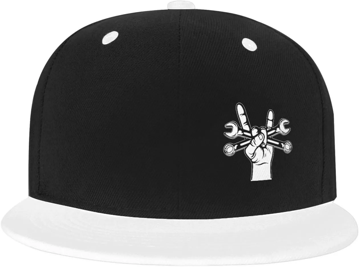 Mechanic Wrenches Hat Funny Snapback Flat Brim Bill Hip Hop Baseball Cap Women Men Gift