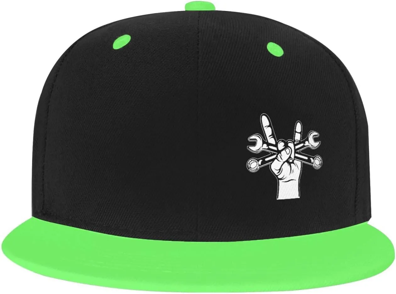 Mechanic Wrenches Hat Funny Snapback Flat Brim Bill Hip Hop Baseball Cap Women Men Gift
