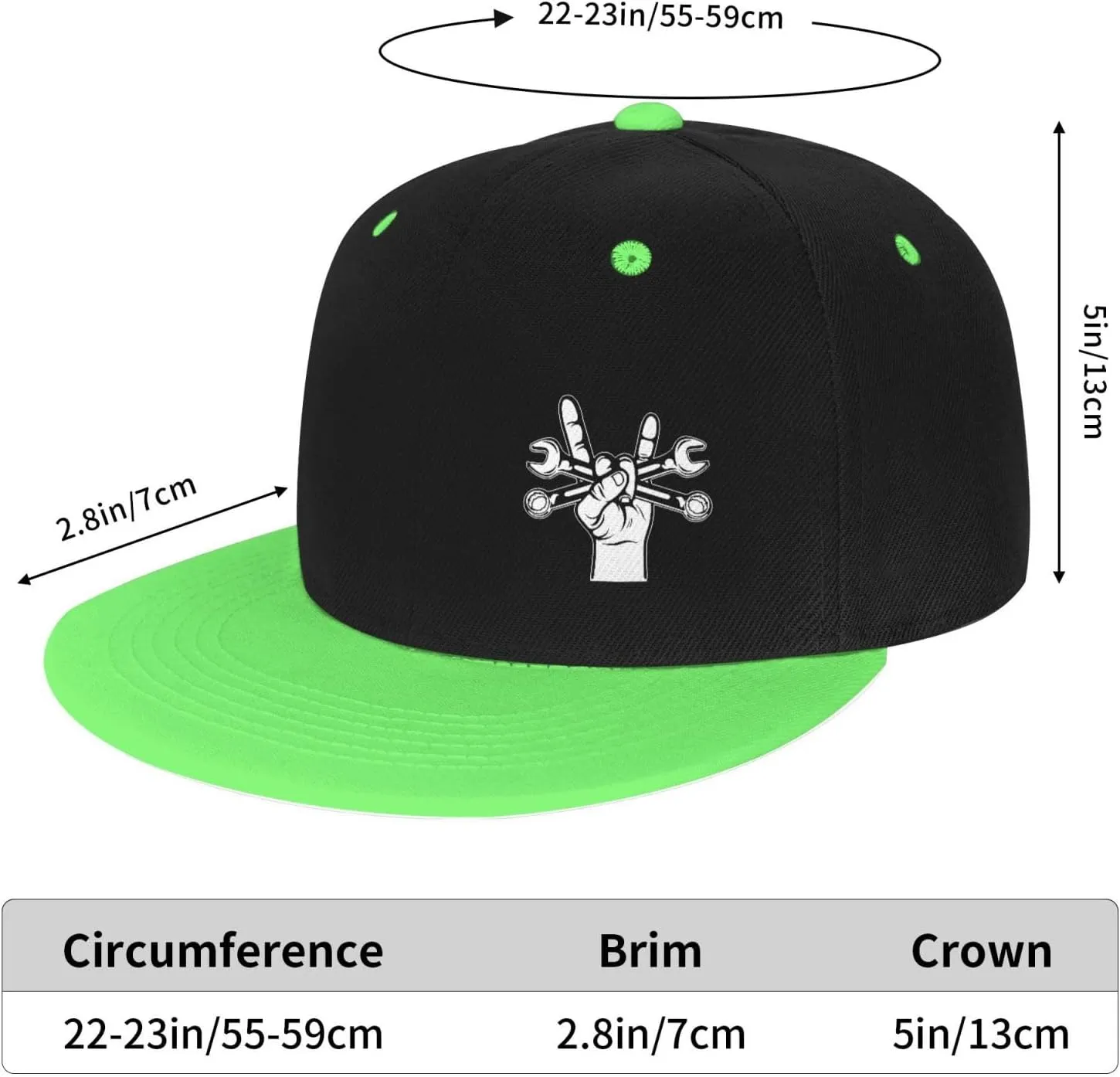 Mechanic Wrenches Hat Funny Snapback Flat Brim Bill Hip Hop Baseball Cap Women Men Gift