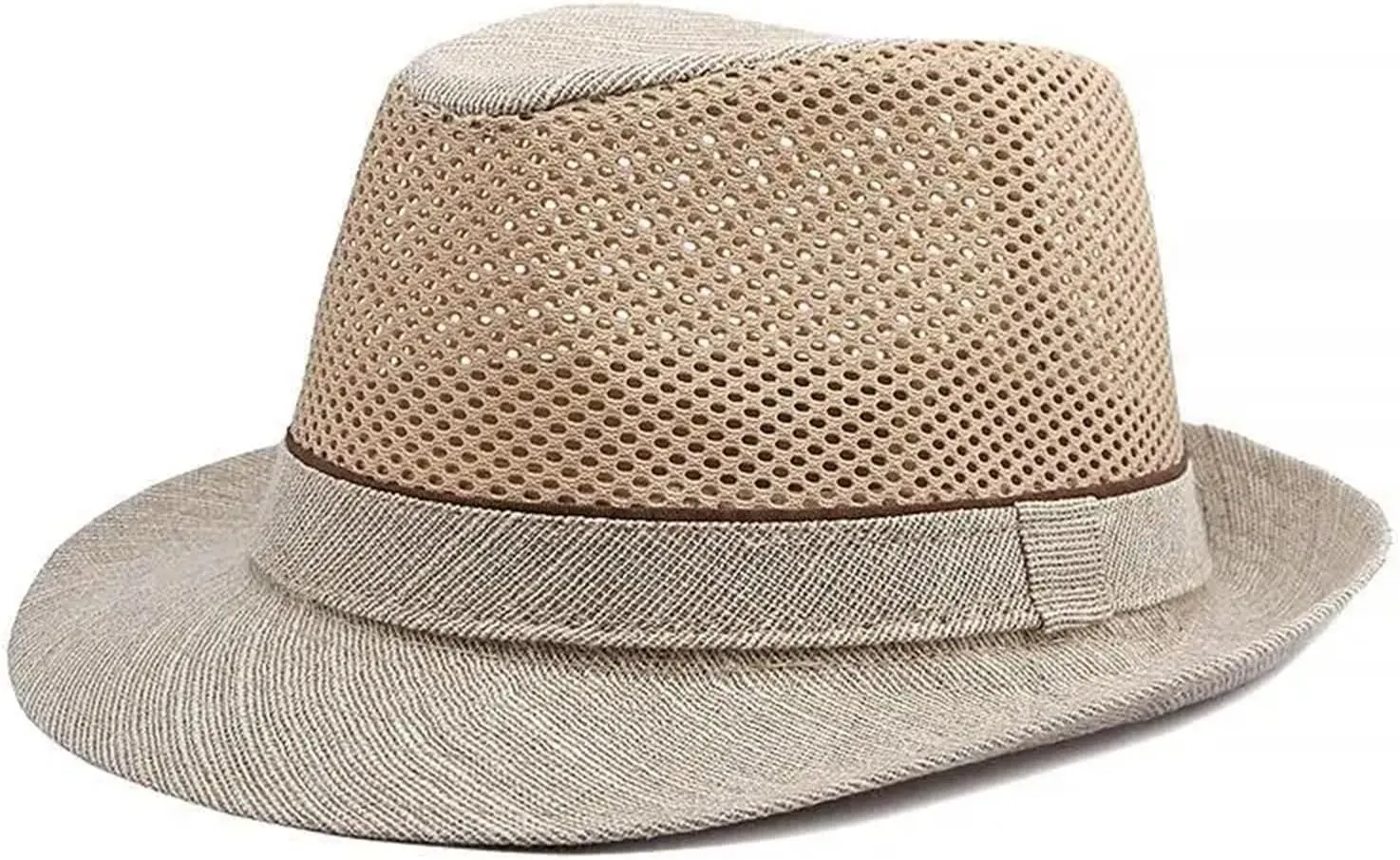 Men Panama Caps Polyester Splicing Mesh Small Fedoras