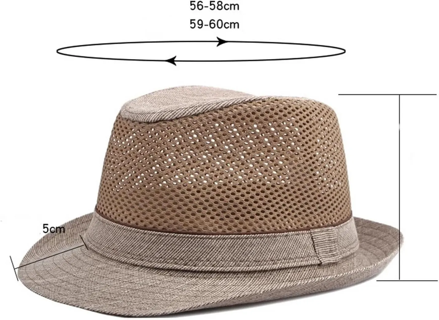 Men Panama Caps Polyester Splicing Mesh Small Fedoras