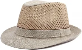Men Panama Caps Polyester Splicing Mesh Small Fedoras