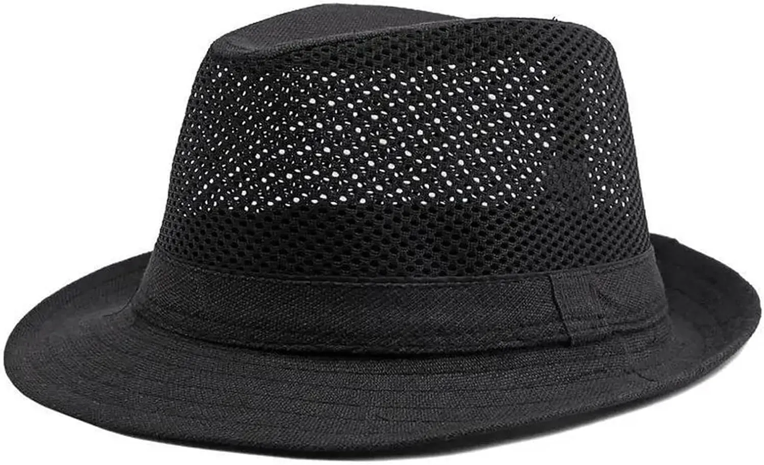 Men Panama Caps Polyester Splicing Mesh Small Fedoras