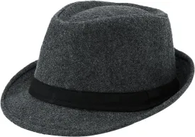 Men Warm Fedoras Felt Trilby Hat Vintage Panama with Short Brim Winter Bowler Outdoor British Jazz Costume Headwear