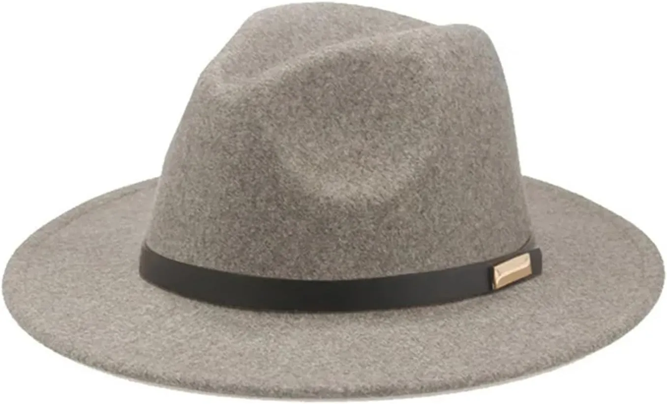 Mnjyihy Women Wool Fedoras Hat Winter gray9 Black Fedoras Panama Wool Fedoras