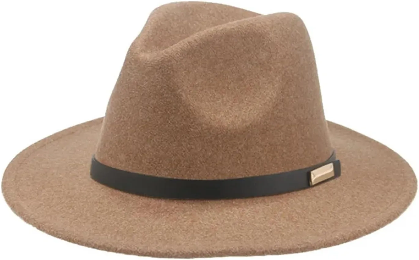 Mnjyihy Women Wool Fedoras Hat Winter gray9 Black Fedoras Panama Wool Fedoras