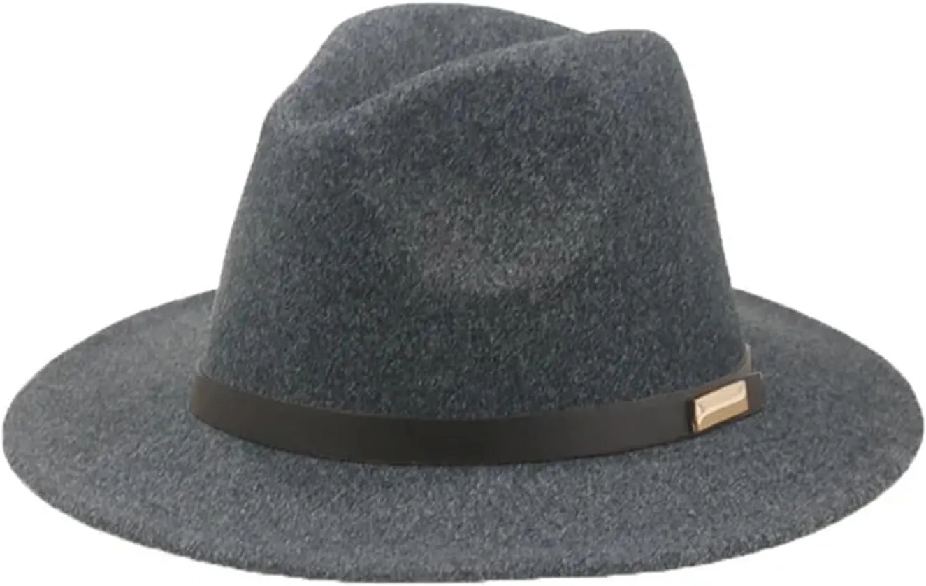 Mnjyihy Women Wool Fedoras Hat Winter gray9 Black Fedoras Panama Wool Fedoras