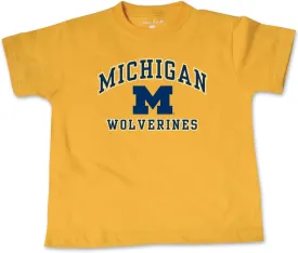 NCAA Michigan Wolverines Toddler Short Sleeve Tee, 4 Toddler, Athletic Gold