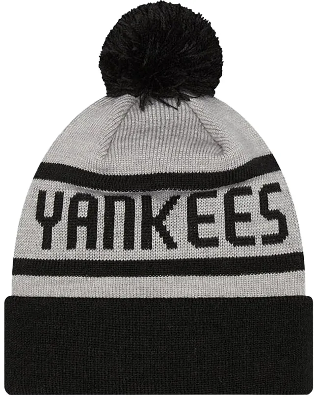 New Era Kids NY Yankees Jake Cuff Beanie Hat Grey Black