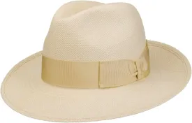 Panama Amedeo Bogart Men's Hat  Made in Italy Summer Fedora with Grosgrain Ribbon Spring/Summer  56 cm Nature-Beige, Natural-Beige, 56 cm