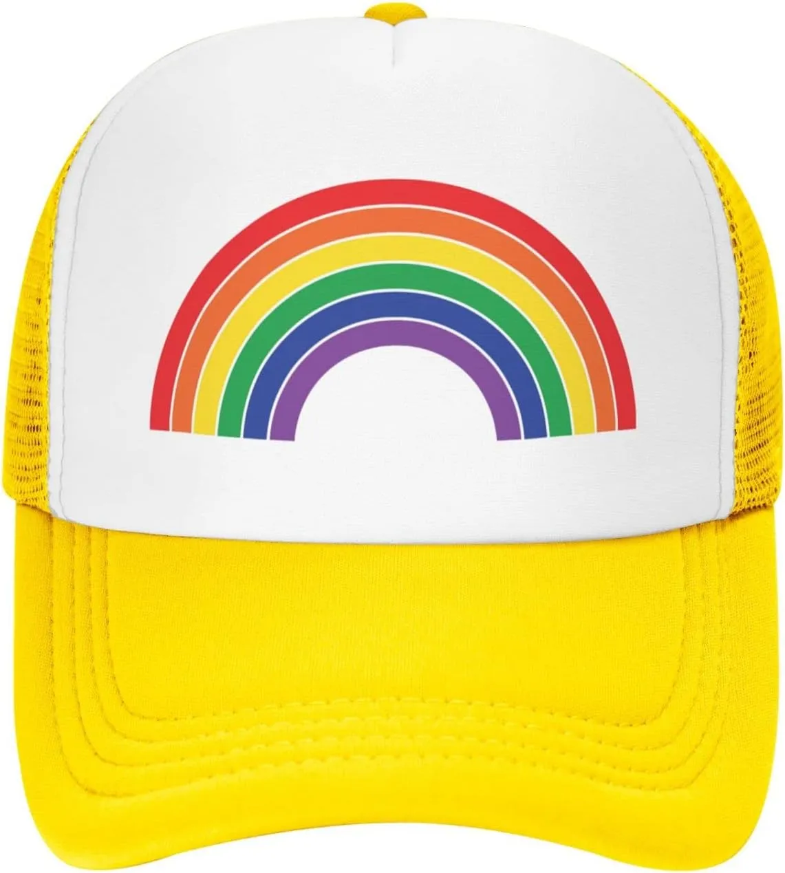 Pride Rainbow Trucker Hat for Men Women, Lesbian Gay Bisexual Transgender LGBT Baseball Cap Mesh Caps