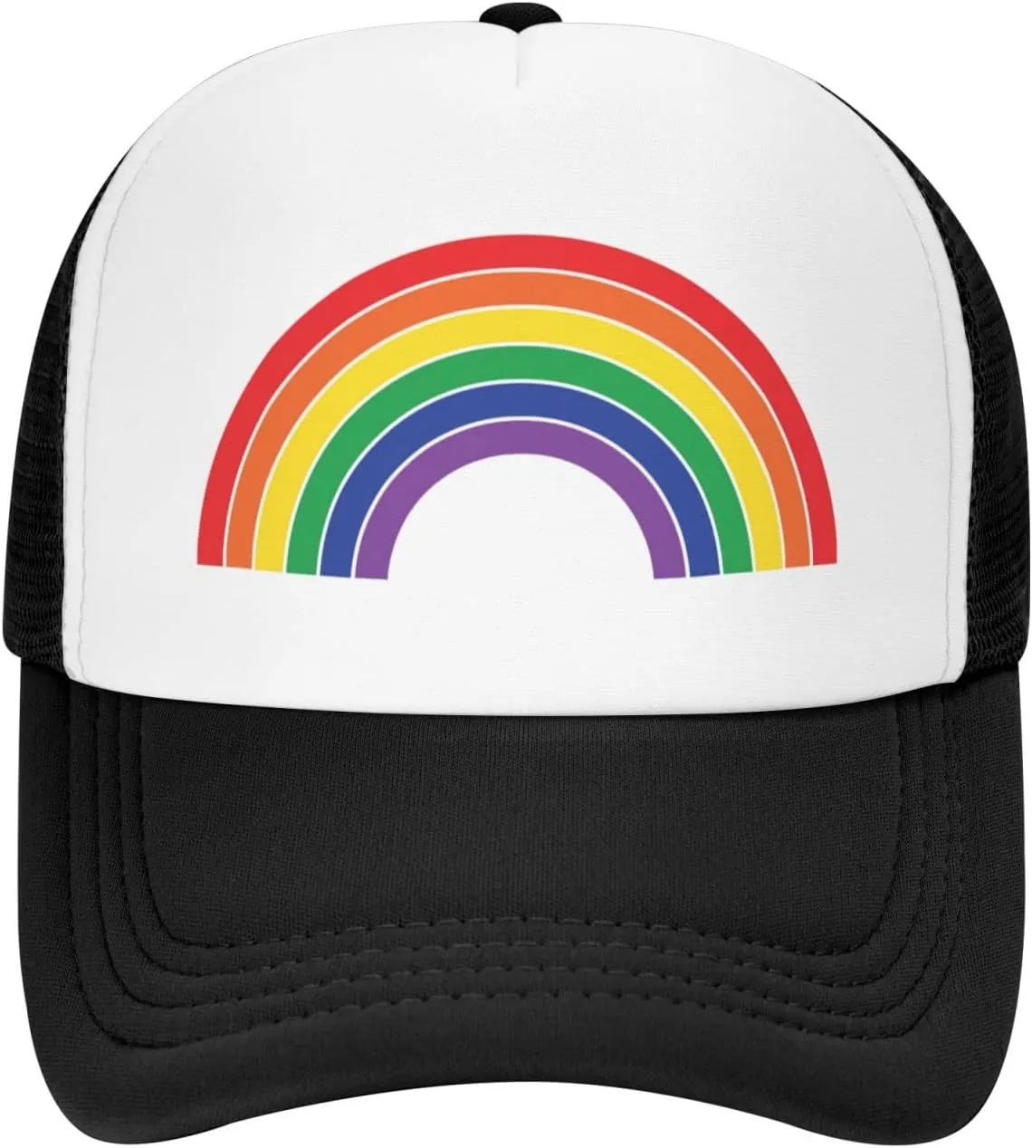 Pride Rainbow Trucker Hat for Men Women, Lesbian Gay Bisexual Transgender LGBT Baseball Cap Mesh Caps