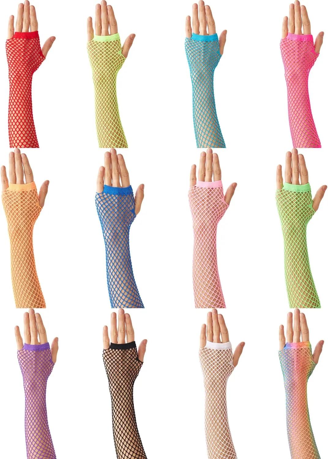 Short Fishnet Gloves Fingerless For Women Fish Net Mesh Emo Goth 80s Scene Accessories